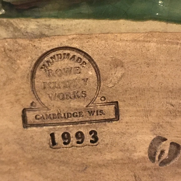 SOLD! Rowe Pottery Works Cambridge, WI Green Salt Glaze - Picture 5 of 12